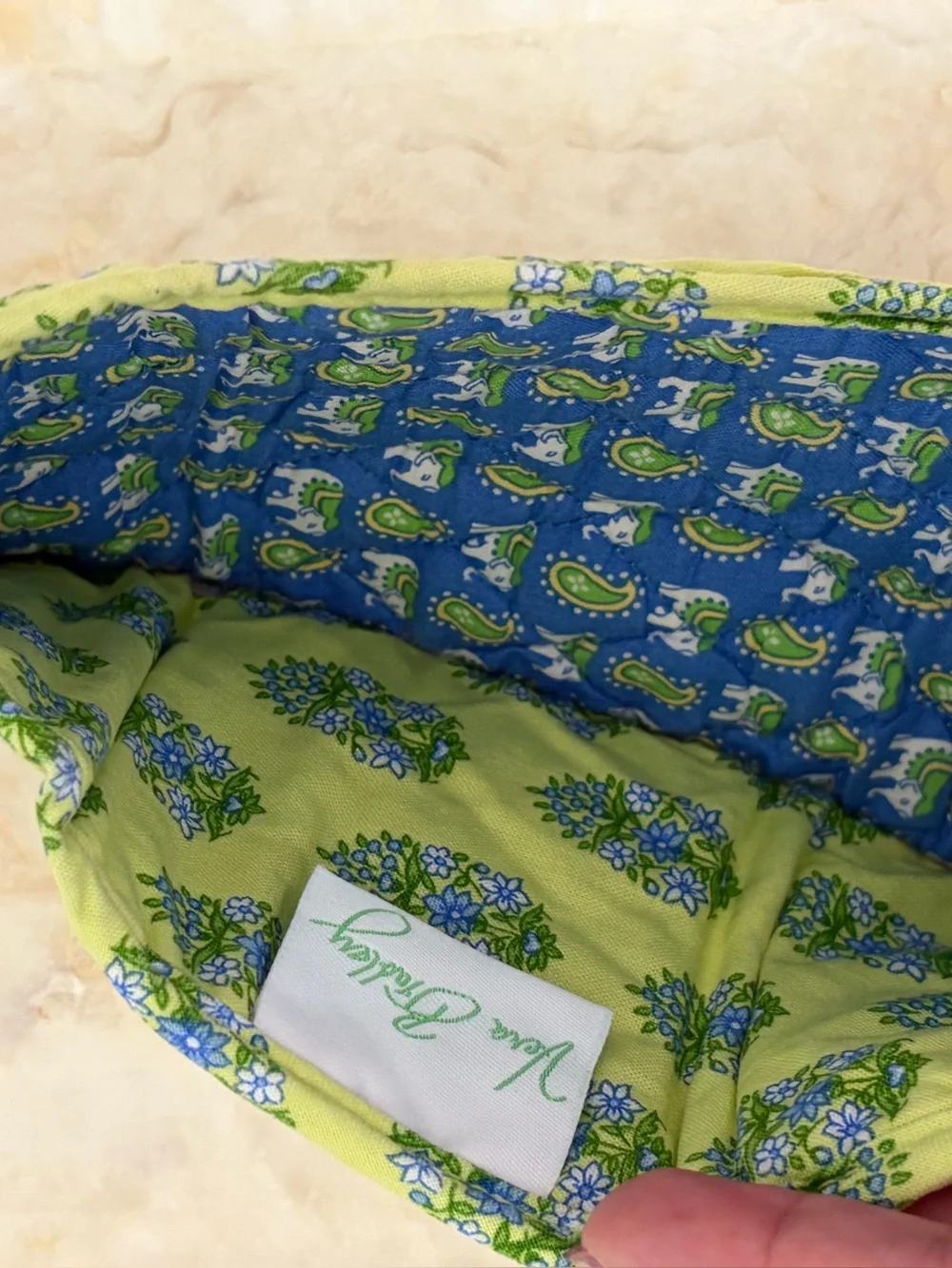 Vera Bradley Citrus Elephant Quilted Shoulder Bag & Matching Wallet Set